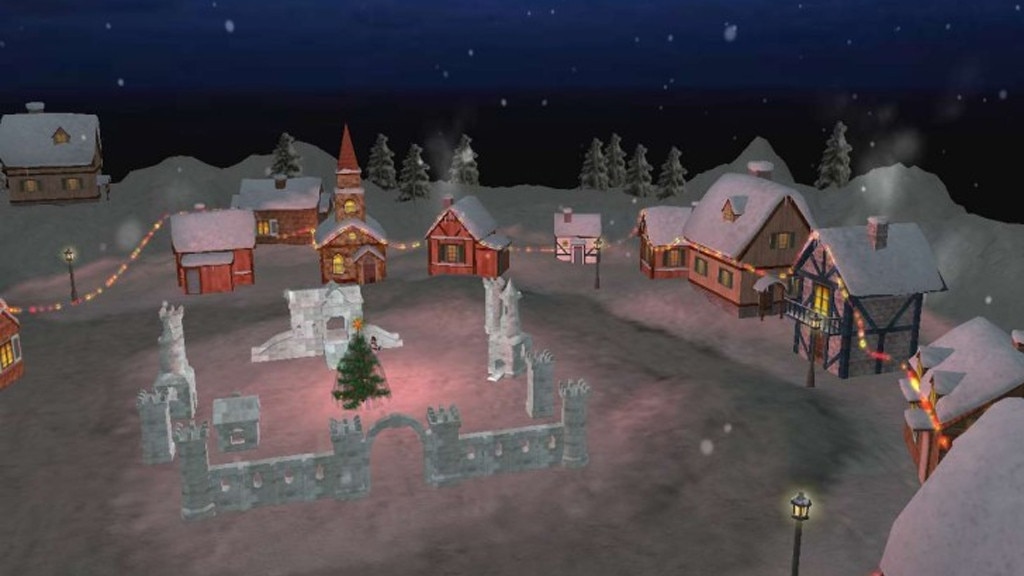 Christmas Land 3D Screensaver: Stadtrundgang bei Schneefall