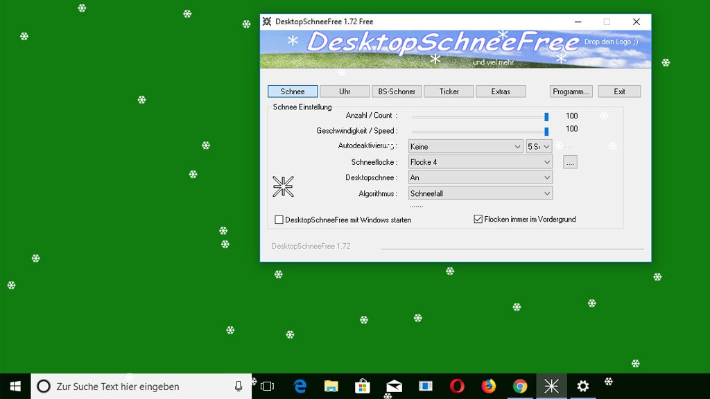 DesktopSchneeFree: Schnee auf Desktop bringen