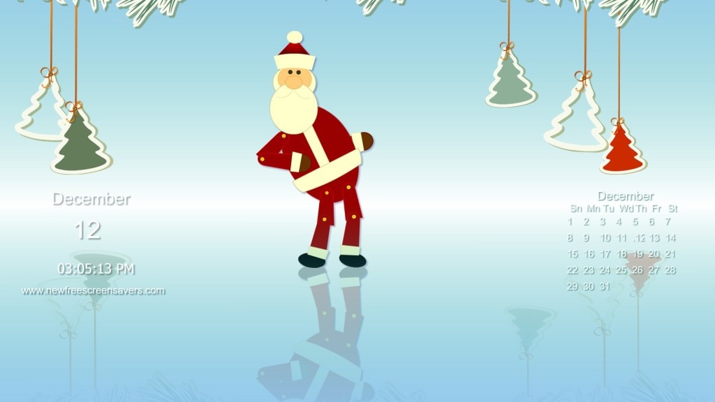 Santa Dances Calendar Screensaver: Tanzender Weihnachtsmann mit Extras