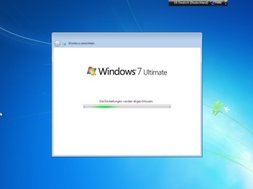 Windows 7 Installation: Abschliessen