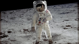 Astronaut Buzz Aldrin auf dem Mond.