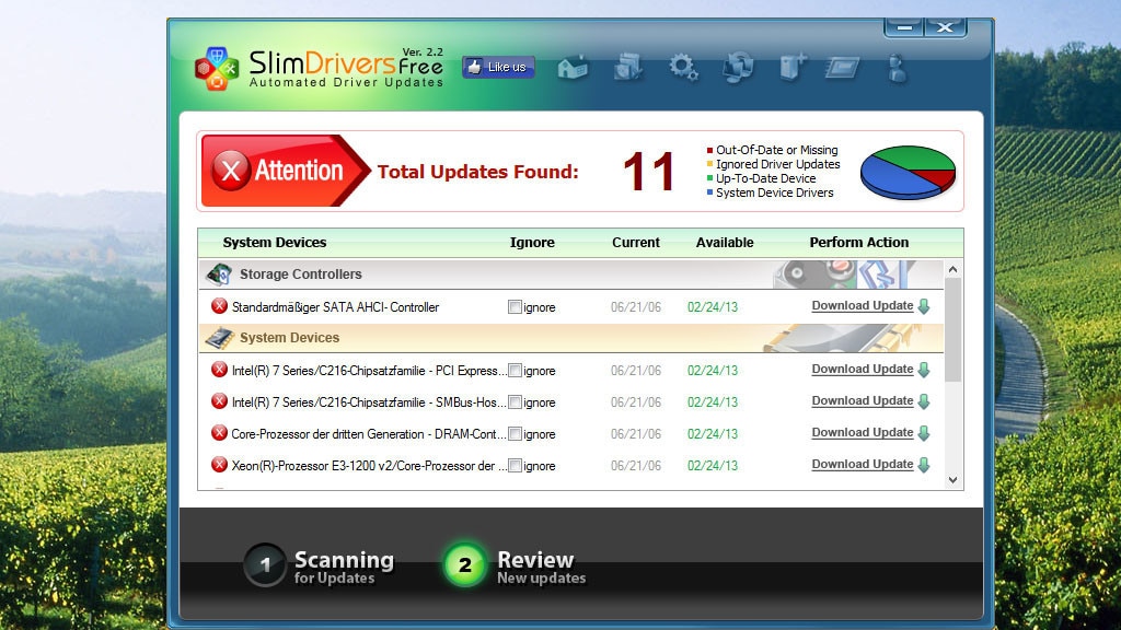SlimDrivers: Installierte Treiber aktualisieren