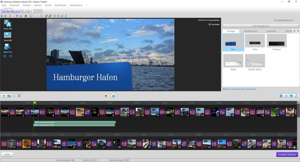 Screenshot aus Ashampoo Slideshow Studio – Kostenlose Vollversion