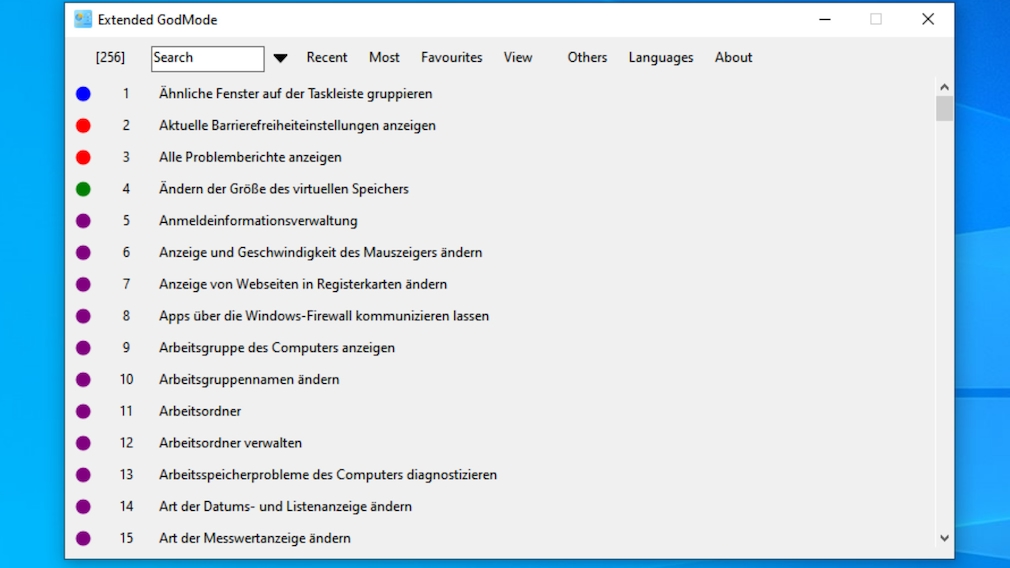 GodMode für Windows: So konfigurieren Sie das Betriebssystem optimal Der Extended GodMode basiert nicht auf dem Explorer, so wie der originale GodMode. Der Nachbau ist jedoch deutlich zeitgemäßer, komfortabel bedienbar und besser. 