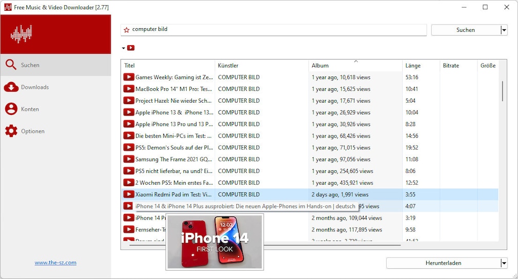 Screenshot aus Free Music & Video Downloader 