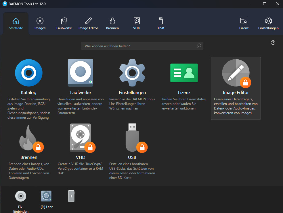 Screenshot aus Daemon Tools Lite