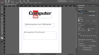 Screenshot aus Adobe InDesign CC