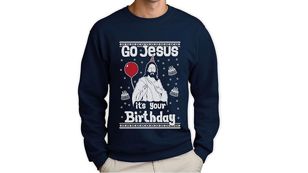 Ugly Christmas Sweater Go Jesus it's Your Birthday