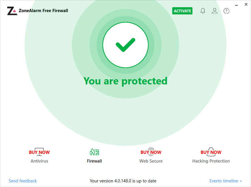 Screenshot aus ZoneAlarm Free Firewall