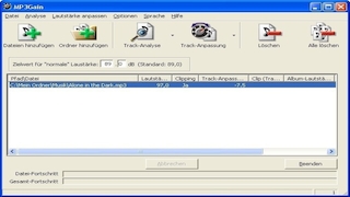 Screenshot aus MP3Gain