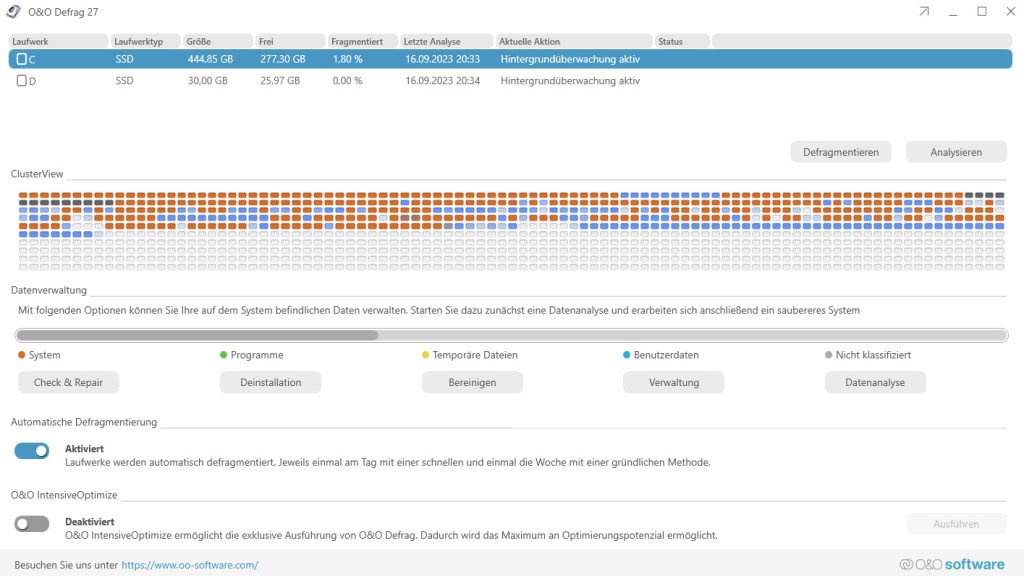 O&O Defrag Professional