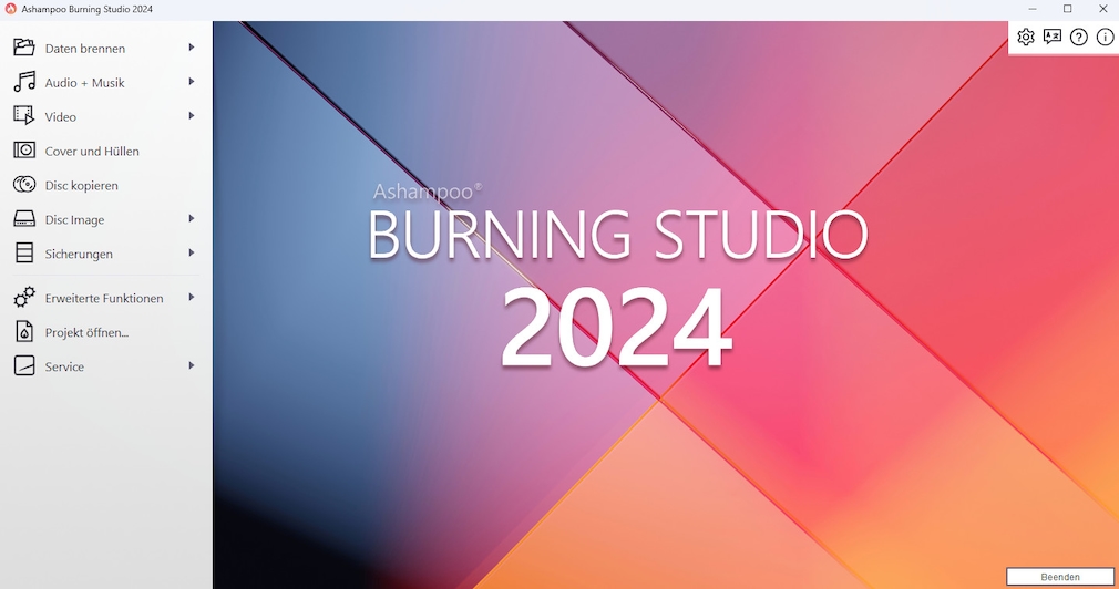 Screenshot aus Ashampoo Burning Studio 2024 – Kostenlose Vollversion
