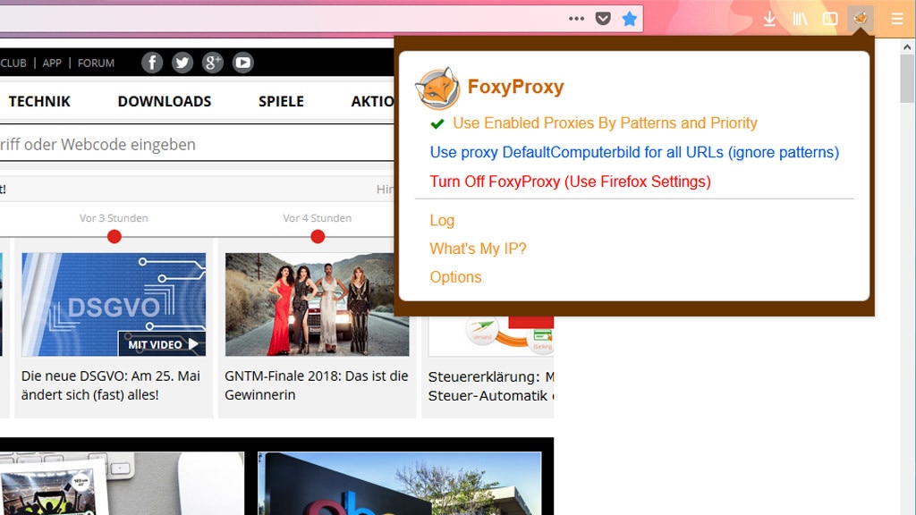 FoxyProxy Standard für Firefox 