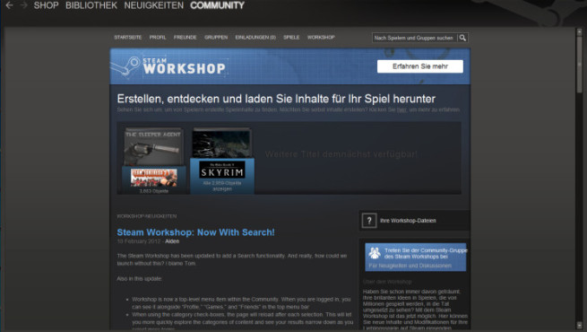 Bildergalerie Skyrim-Mods: Steam Workshop © Valve