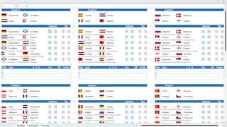Screenshot aus EM-Tippspiel zur Europameisterschaft für Excel