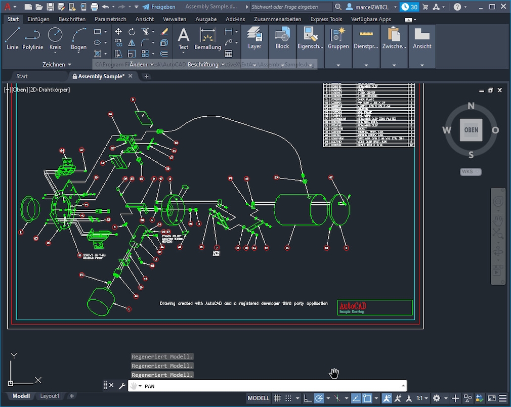 Screenshot aus AutoCAD