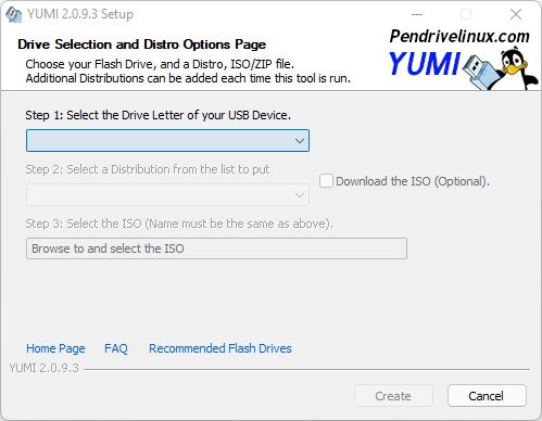 Screenshot aus YUMI (Your Universal Multiboot Installer) 