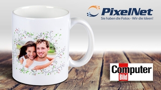Vorteilsaktion von COMPUTER BILD und PixelNet: Fototasse für nur 1,99 Euro! Sichern Sie sich noch bis zum 29. März 2015 Ihr persönlich gestaltetes Geschenk mit der PixelNet-Fototasse für nur 1,99 Euro. 