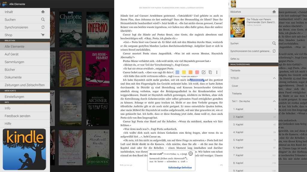 Amazon Kindle for iOS, Android und WP8
