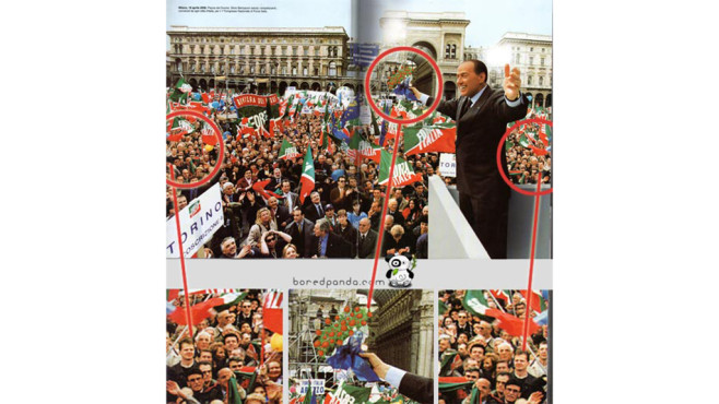 Berlusconi bei einer Rede © boredpanda.com