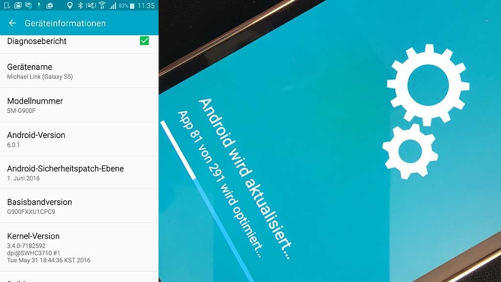 Update: Android 6.0.1 für Galaxy S5