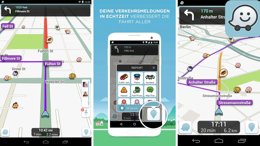 Waze soziales GPS und Verkehr