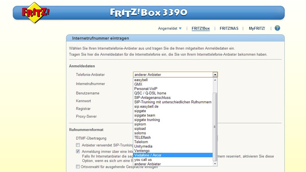 FritzBox mit Vodafone DSL- und Telefonanschluss