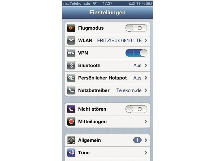 VPN-Verbindung am iPhone einrichten