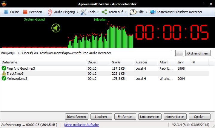 Screenshot 1 - Free Audio Recorder