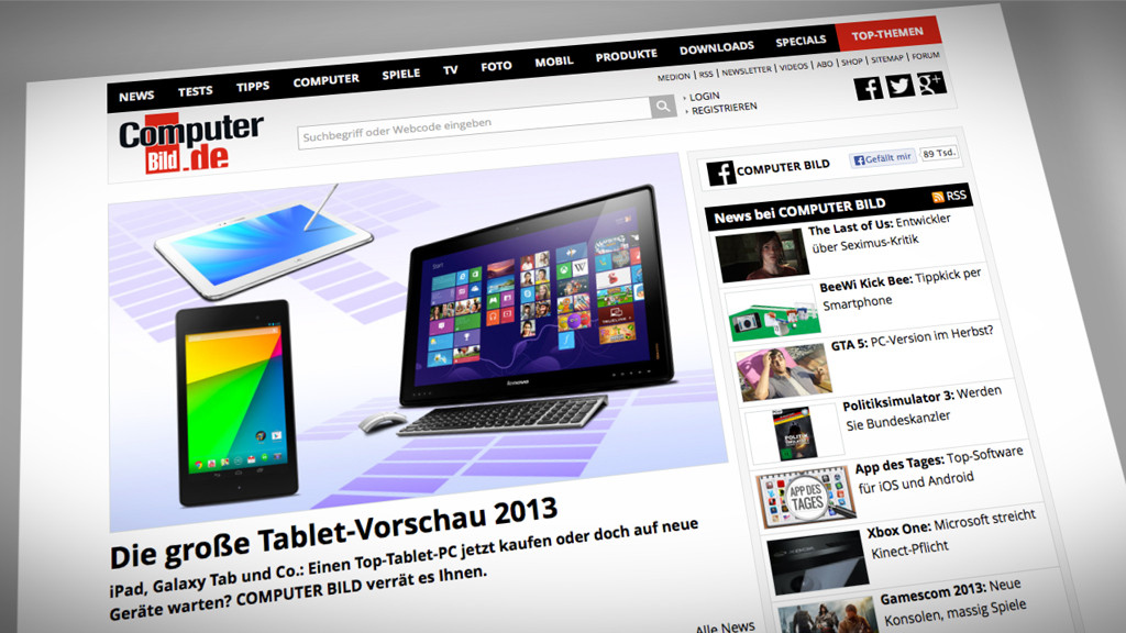 COMPUTER BILD: Die neue Internetseite