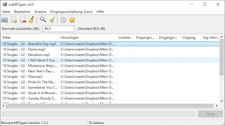 Screenshot aus wxMP3gain