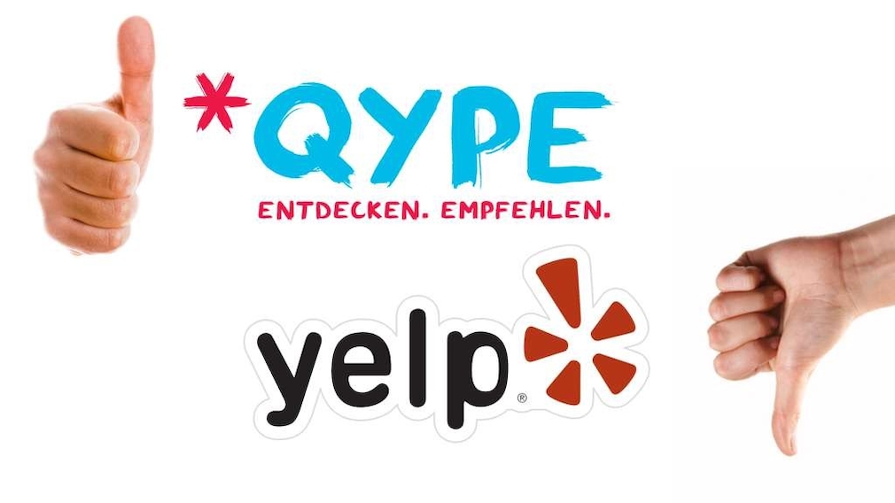 Logos von Qype und Yelp