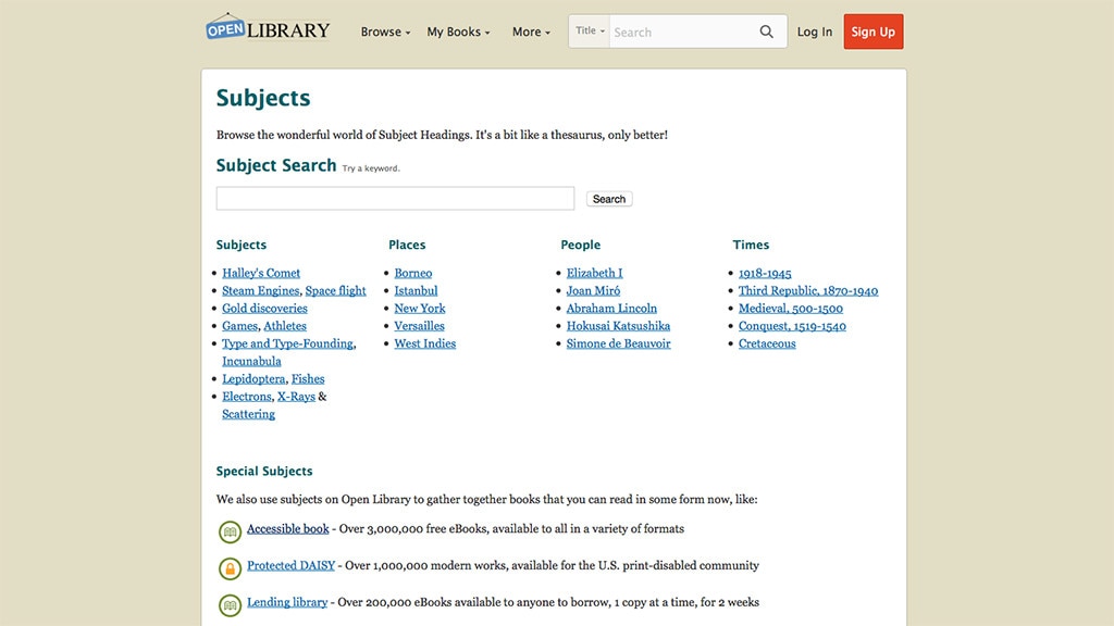 Screenshot Open Library