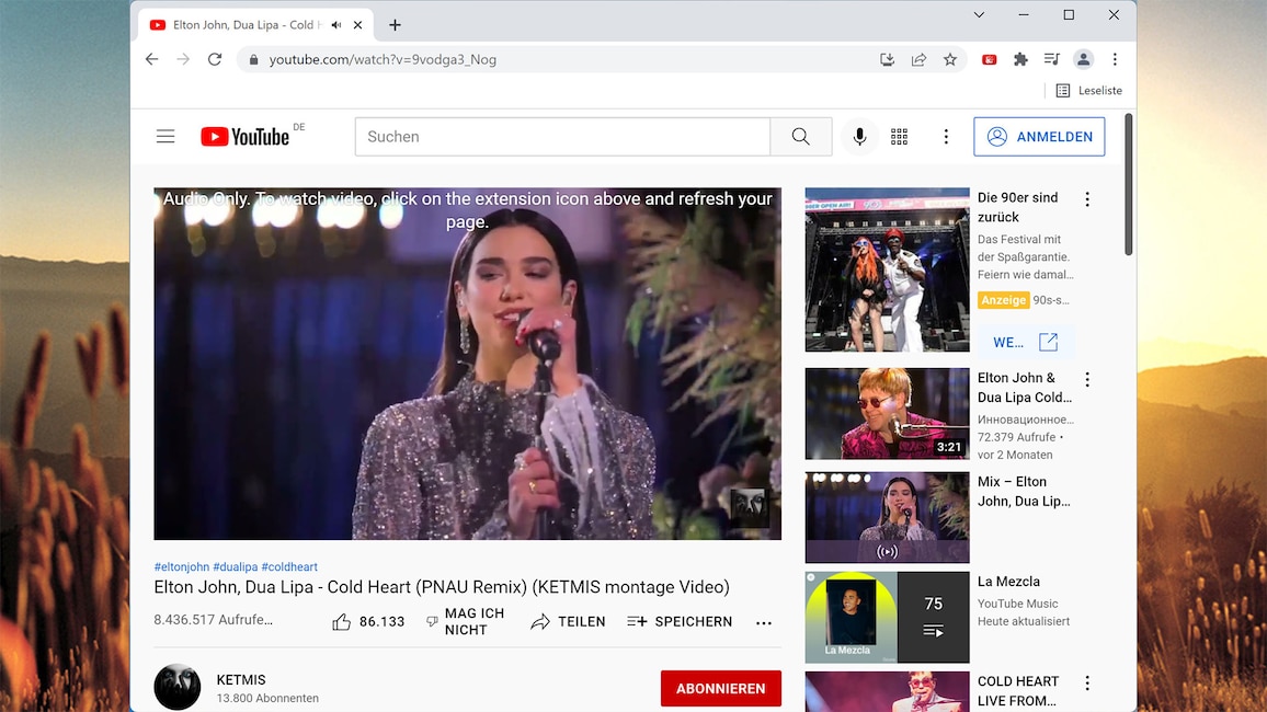 Audio Only YouTube für Chrome