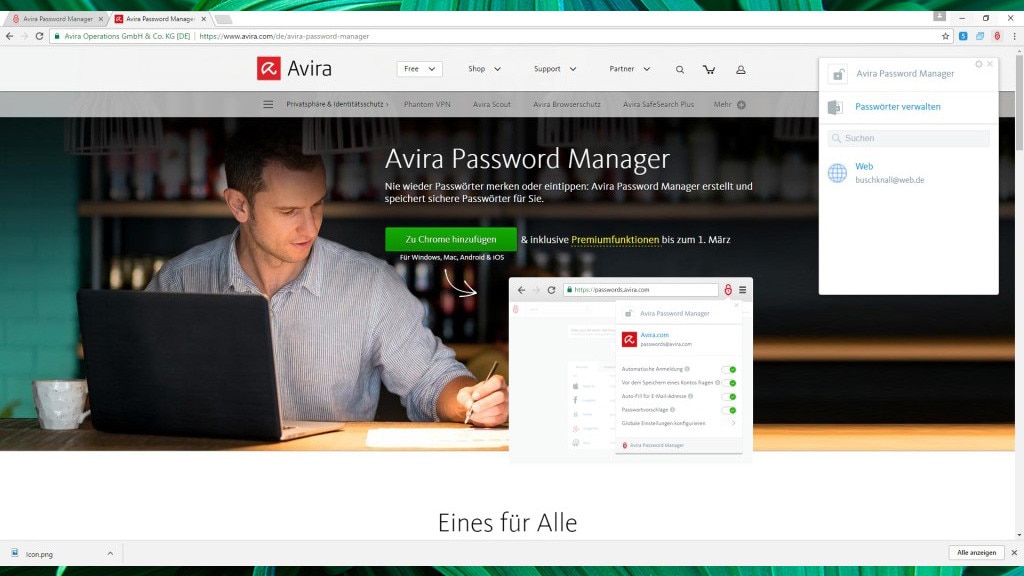 Avira Password Manager für Chrome