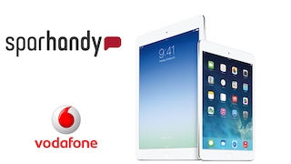 Sparhandy: iPad Air mit Surf-Flat (4,5 Gigabyte) für nur 24,99 Euro im Monat! Sichern Sie sich das iPad Air mit LTE-Internet-Flat von Vodafone zum Sparpreis. 