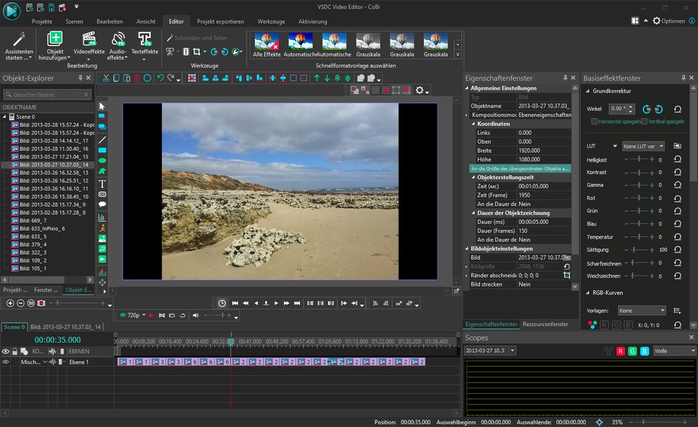 Screenshot aus VSDC Free Video Editor 