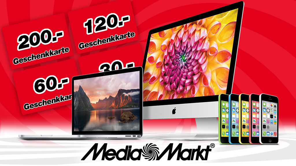 Media Markt GratisGeschenkkarte beim Kauf eines AppleProdukts