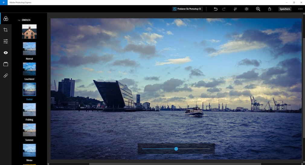 Screenshot aus Adobe Photoshop Express (Windows-App) 