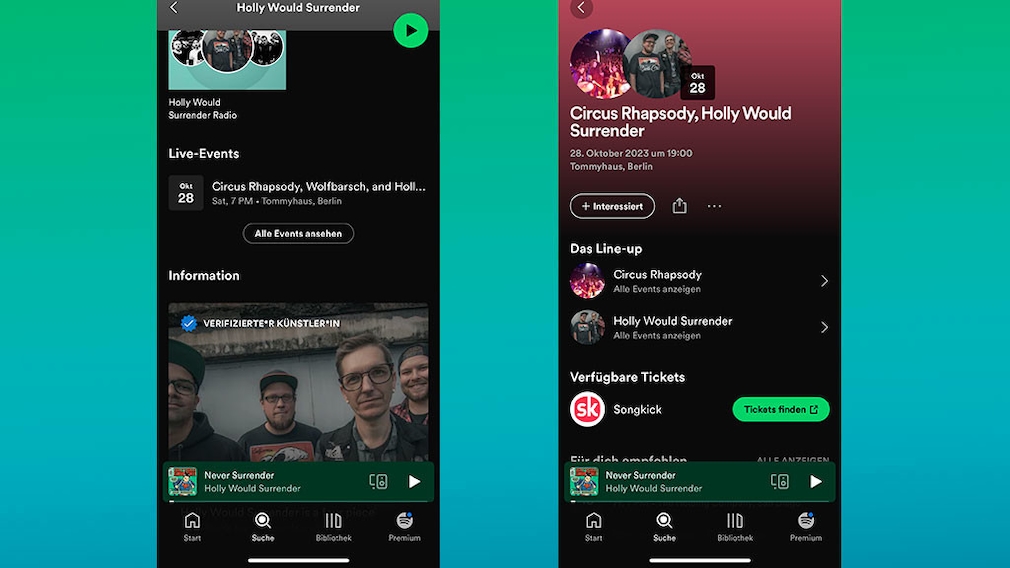 Spotify Tipps Konzerttickets