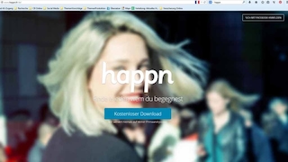 Webseite der Flirt-App Happn