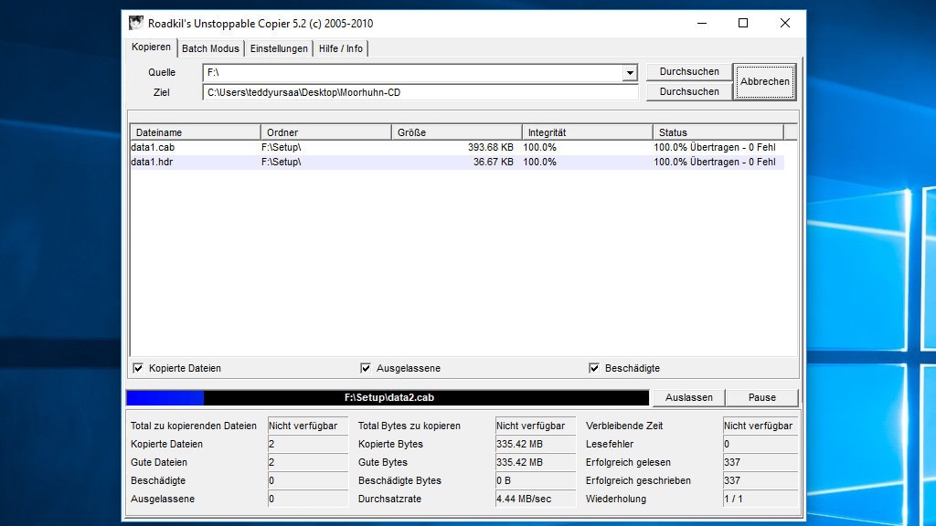 CD/DVD unlesbar: Unstoppable Copier