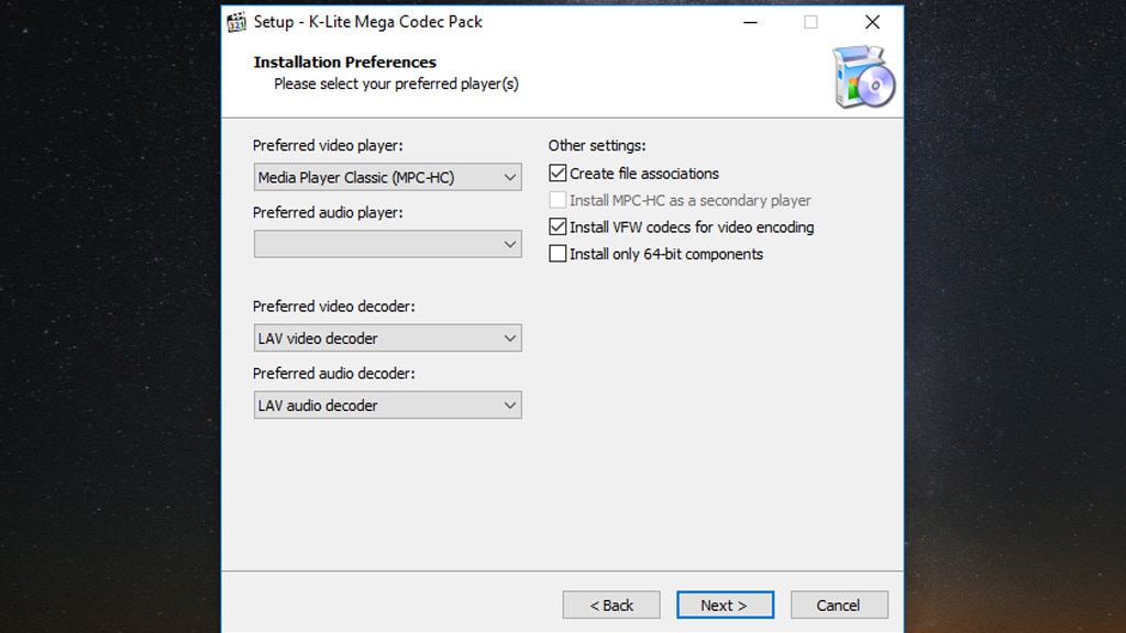 Fehlermeldungen bei Musik-/Videobearbeitung: K-Lite Mega Codec Pack