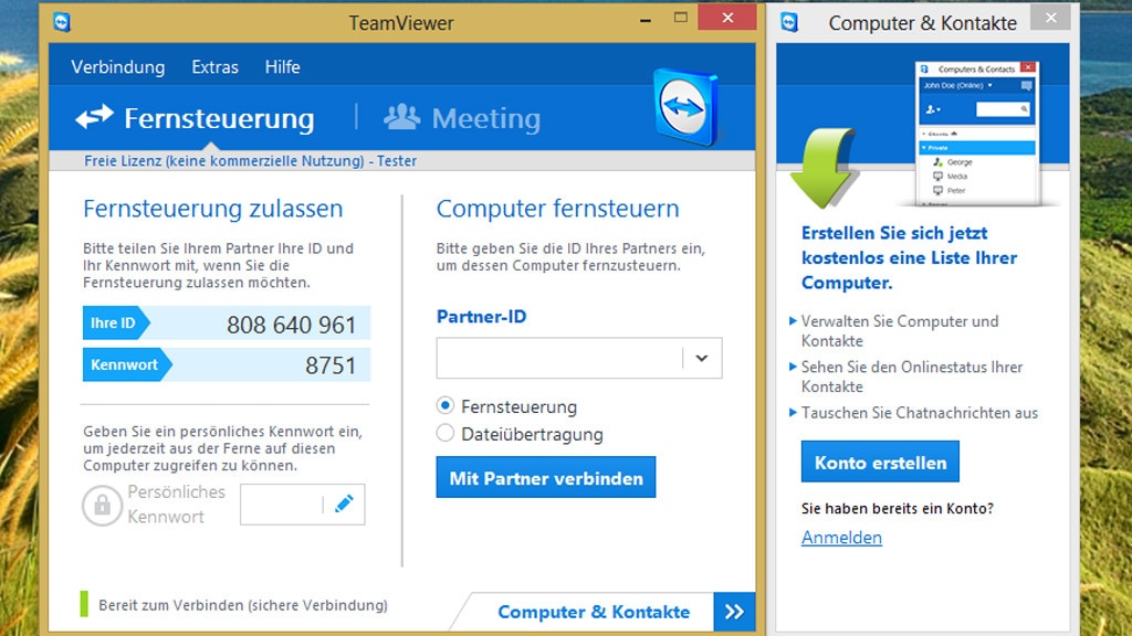 Sich von Freunden helfen lassen: TeamViewer