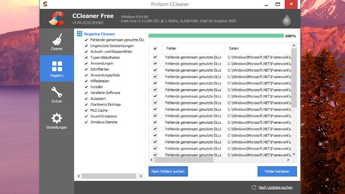 Little free space: CCleaner