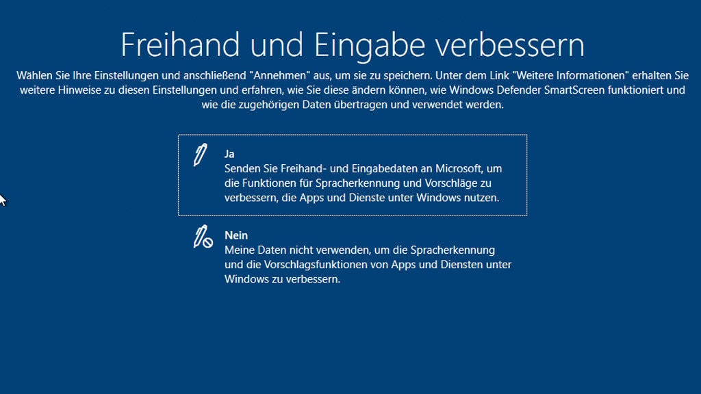 Windows 10: Eingabedaten