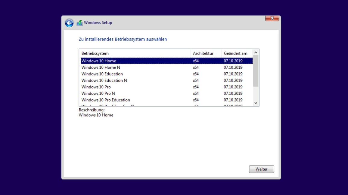 Windows 10 installieren