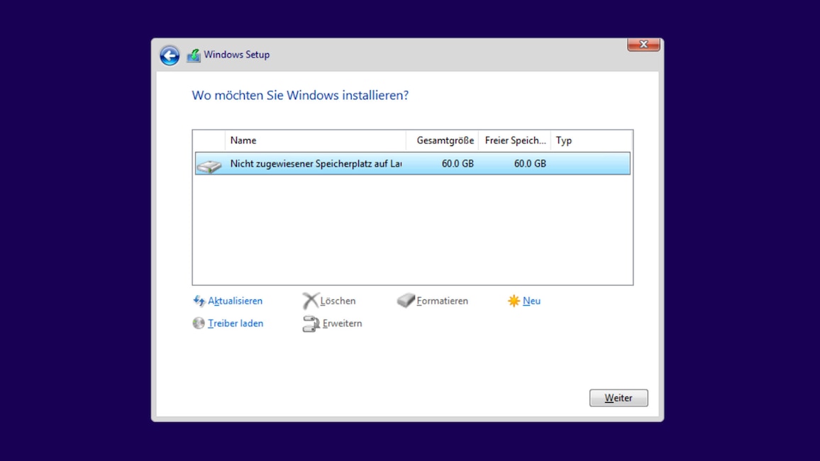 Windows 10 installieren