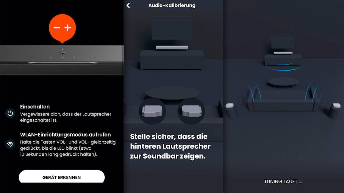 Smarte Einrichtung: JBL zwingt User bei der Einrichtung zur Nutzung der App JBL One – und erleichtert ihnen damit die ideale Einmessung und Nutzung seiner Soundbars.