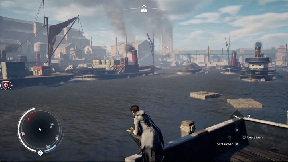 Test: Assassin’s Creed – Syndicate Schon damals war auf der Themse viel los. 